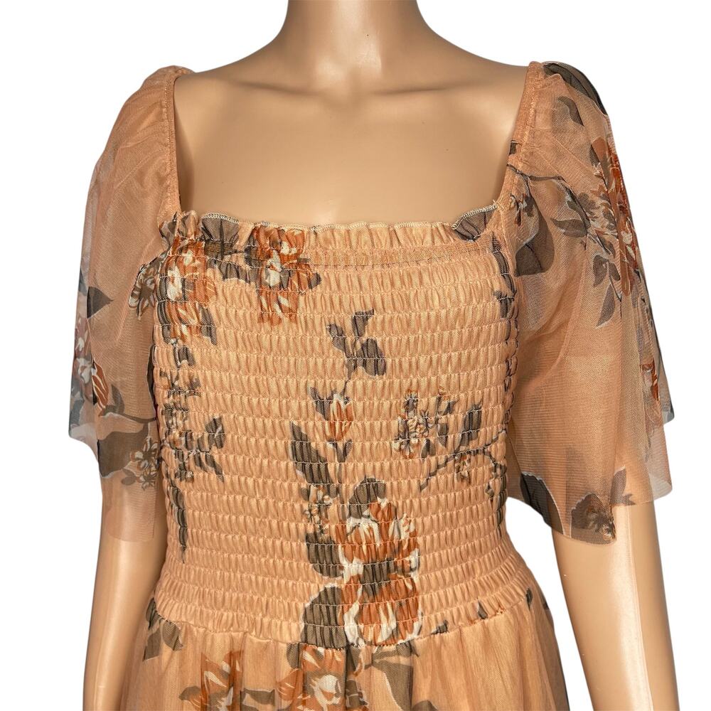 Baltic Born Tivolli Tulle Maxi Dress size 2X copper floral sheer wedding guest - Picture 5 of 11